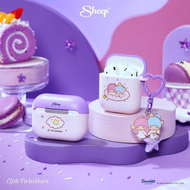 เคสแอร์พอด ลิตเติ้ลทวินสตาร์ 4 pro 3 พร้อมส่ง little twin stars ลิขสิทธิ์แท้ sanrio airpods case สีม่วง ชมพู แถม keyring