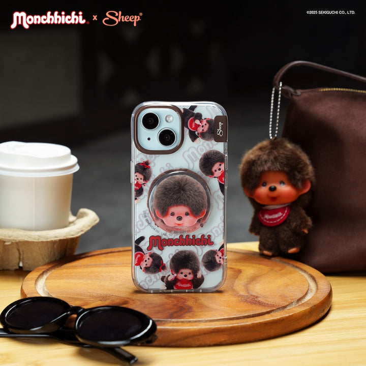 iphone case ม่อนชิชิ เคสไอโฟน ลายน่ารัก โชว์สีเครื่อง monchhichi ลิขสิทธิ์แท้ กันกระแทก