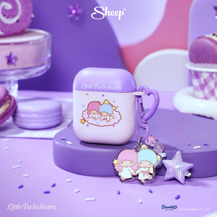 เคสแอร์พอด ลิตเติ้ลทวินสตาร์ พร้อมส่ง little twin stars ลิขสิทธิ์แท้ sanrio airpods case สีม่วง ชมพู แถม พวงกุญแจ keyring
