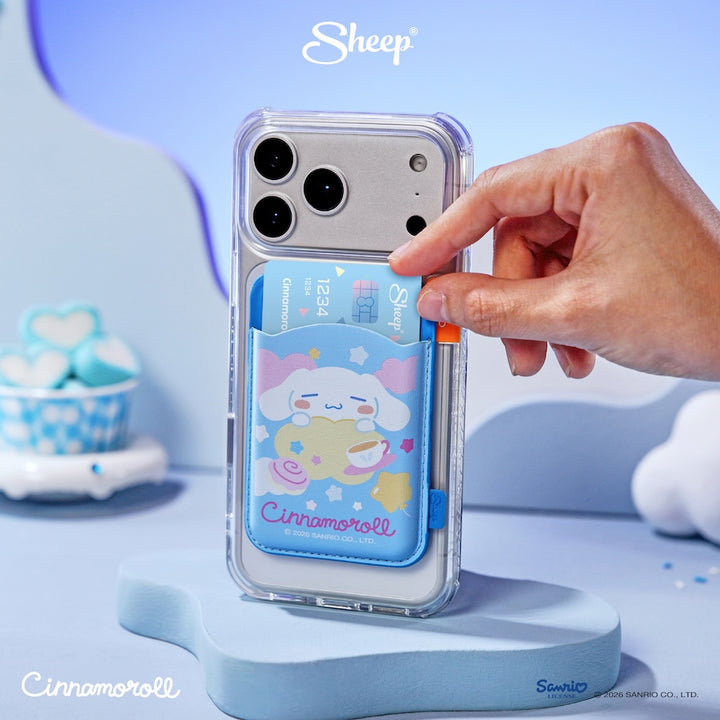 cinnamoroll magsafe wallet phone accessories ซินนามอนโรล สีฟ้า น้ำเงิน ใช้คู่เคส sanrio ที่ใส่บัตร แปะมือถือ card holder