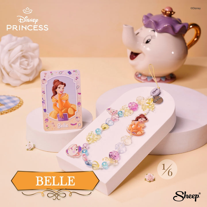 กล่องสุ่มดิสนีย์ เจ้าหญิงเบลล์ Blind box สายคล้องมือถือน่ารัก ๆ Charm ของสะสม Disney