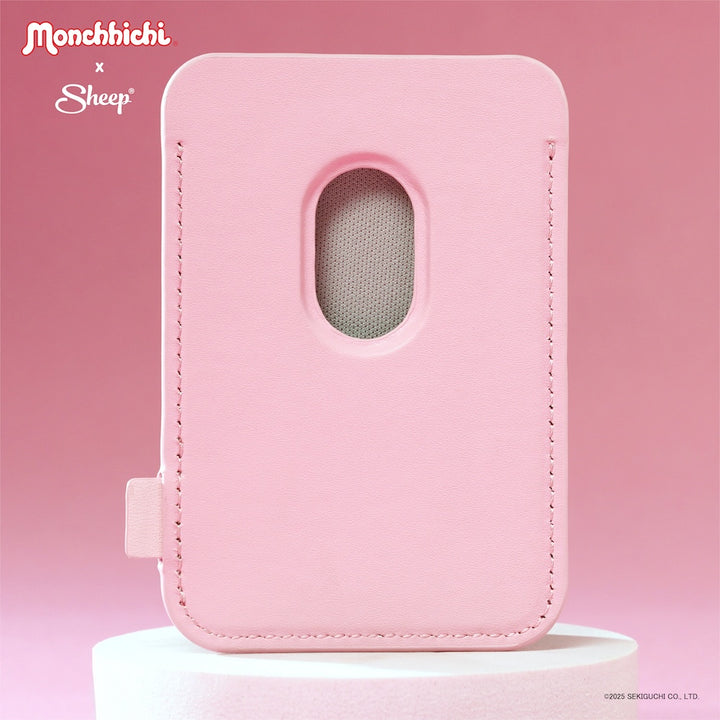 sheep phone wallet magsafe ที่ใส่บัตร ม่อนชิชิ สีชมพู monchhichi beige เบจ ทอง card holder accessories