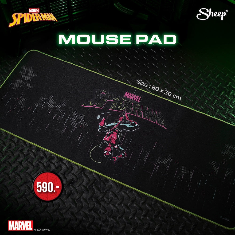 แผ่นรองเทาส์ Spider-Man Mousepad ลิขสิทธิ์แท้ แผ่นรองเม้าส์เกมมิ่ง