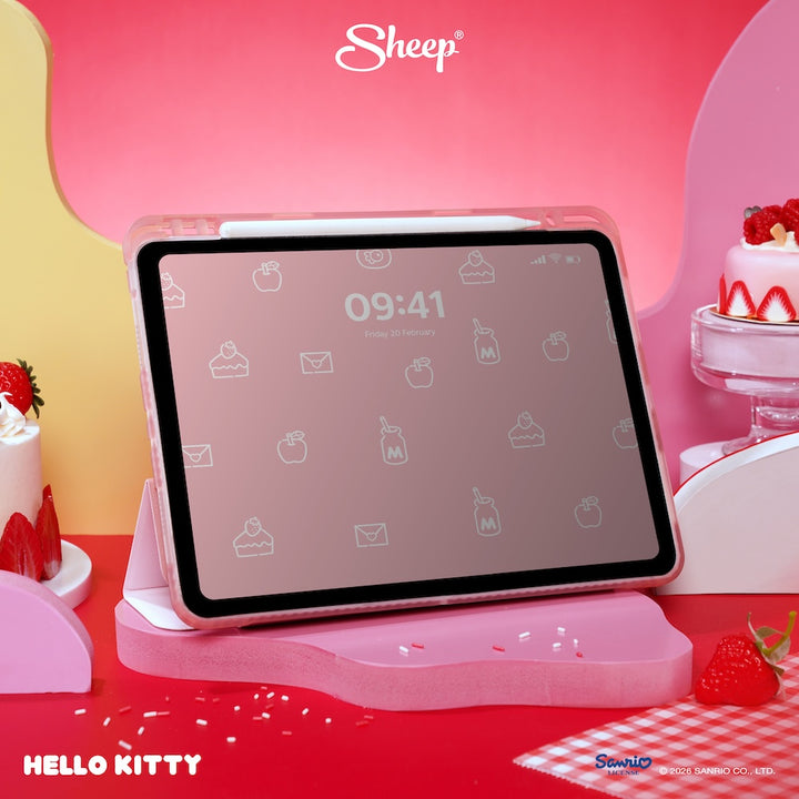 ipad case sanrio เคส ไอแพด คิตตี้ กันกระแทก ลิขสิทธิ์แท้ sanrio สีแดง ชมพู ซานริโอ้ พกง่าย น้ำหนักเบา สายจด วาด เคสคิตตี้