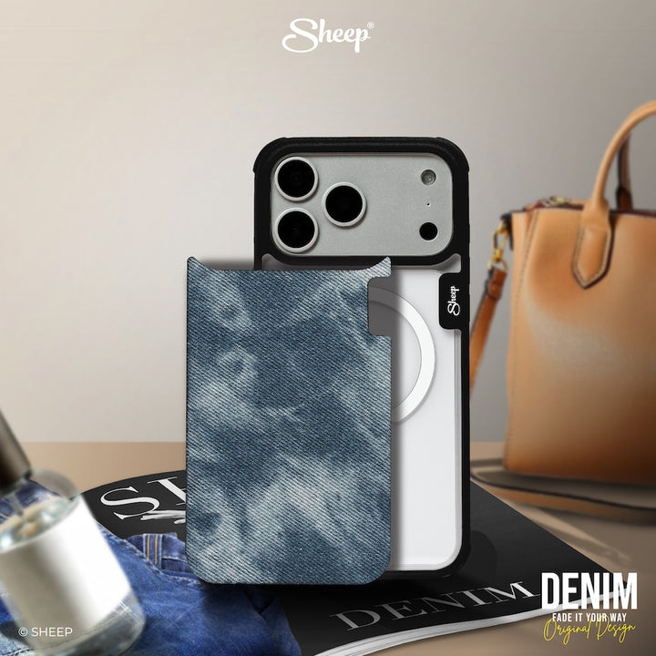 เคส ไอโฟน case iPhone 17 Pro Max ยีนส์ Jeans ถอดได้ magsafe แม่เหล็ก สี ฟ้า เดนิม Denim แถมฟรี keychain พวงกุญแจ