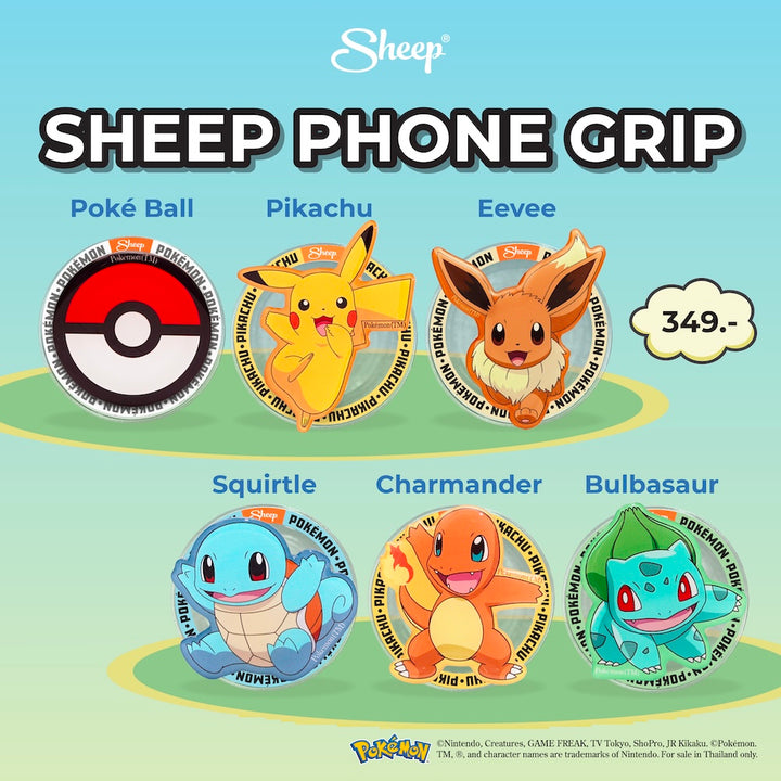 Grip MagSafe Pokémon โปเกมอน ลิขสิทธิ์แท้ Pikachu พิคาชู Bulbasaur Charmander Poké Ball Squirtle Eevee ที่แปะมือถือ