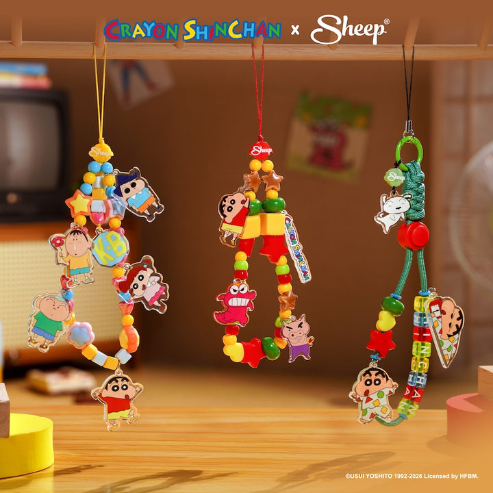 สายห้อยมือถือ ชินจัง Crayon Shinchan ลิขสิทธิ์แท้ Phone Charm ดีไซน์ Pajamas สีเขียว ลูกปัดอะคริลิก 3D ใช้คู่เคส Accessories