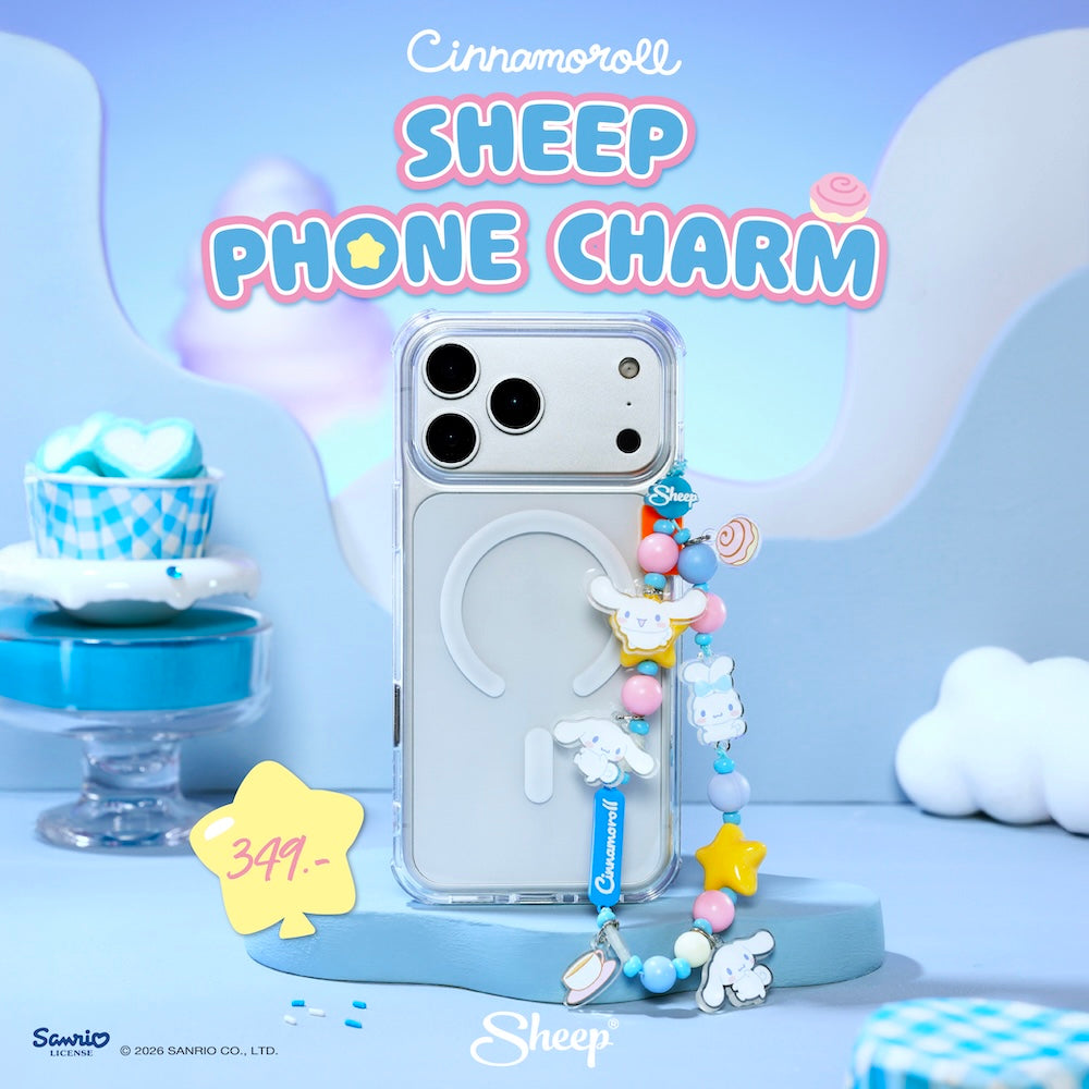 สายห้อยมือถือ cinnamoroll สีฟ้า phone charm ซินนามอนโรล ใช้คู่เคส sanrio ลิขสิทธิ์แท้ accessories ซานริโอ้
