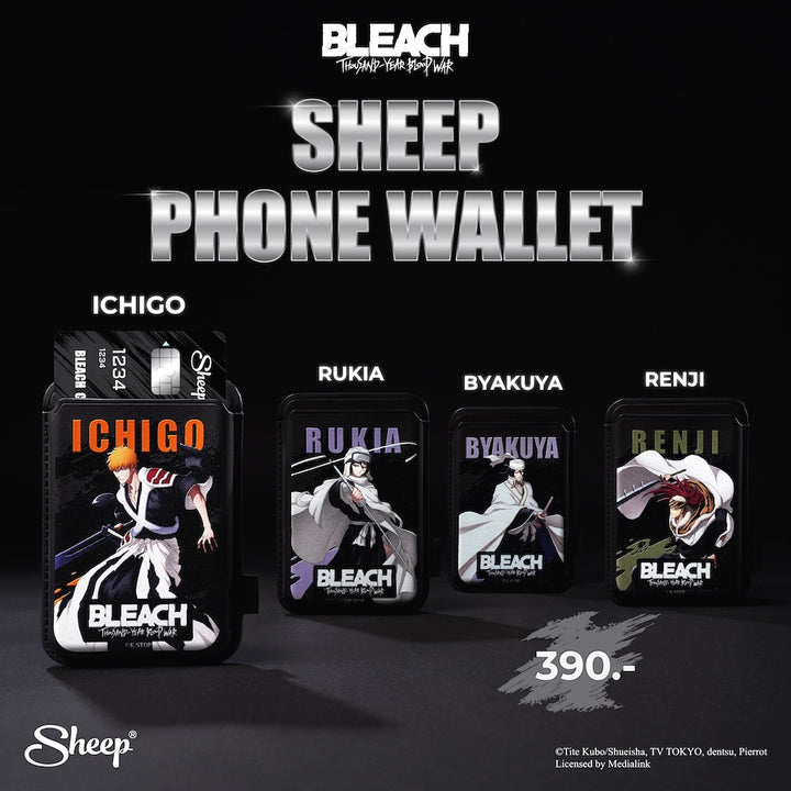 ที่ใส่บัตร แปะมือถือ bleach บลีช เทพมรณะ ss8 phone wallet สีดำ สงครามเลือดพันปี ตัวละคร  card holder เคสใส่บัตร accessories