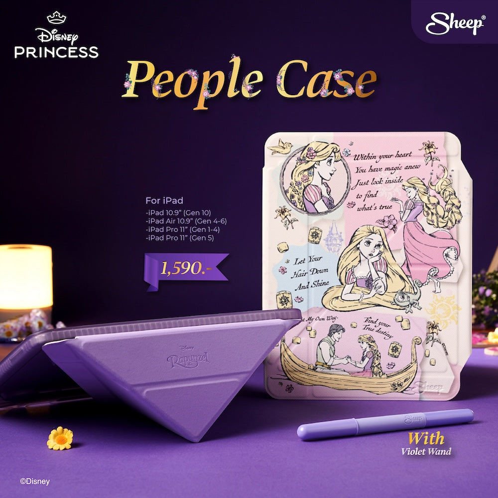 เคสไอแพดมีที่เก็บปากกา เคส iPad Pro, เคส iPad Air ของแท้ Disney Rapunzel ราพันเซล