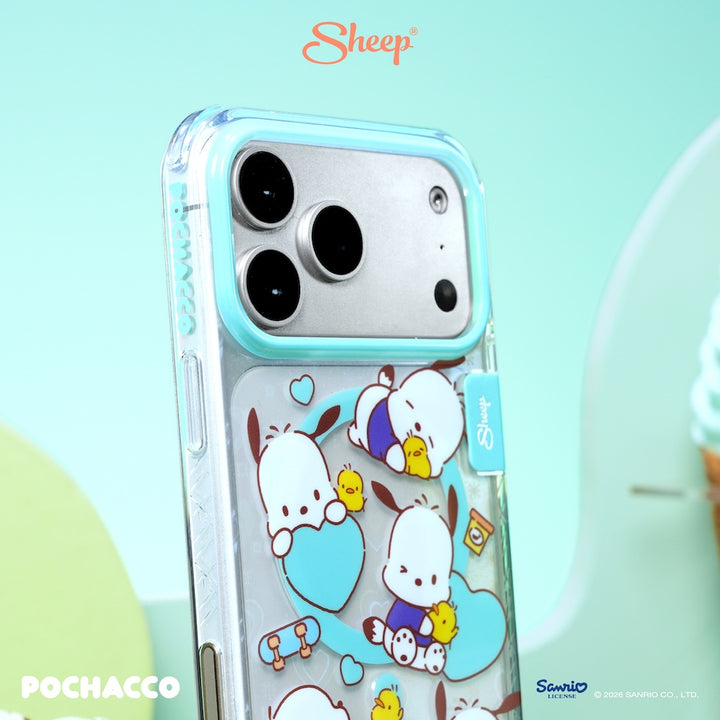 เคสโปเชโกะ ไอโฟน pochacco canvas case iphone magsafe สีเขียว ลิขสิทธิ์แท้ sanrio ซานริโอ้ ลายน่ารัก