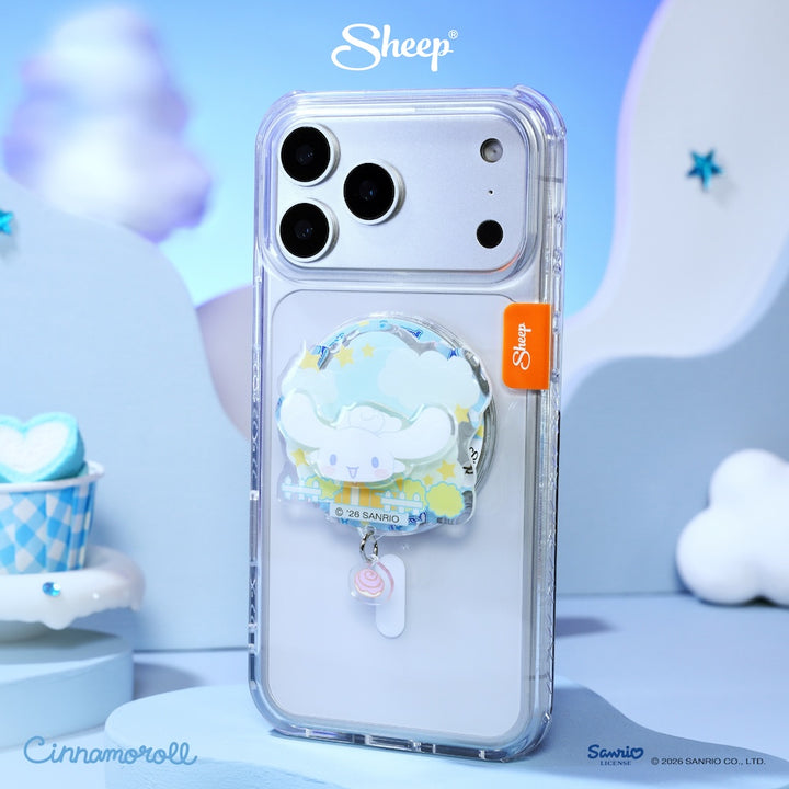 phone accessories cinnamoroll ใช้คู่เคส sanrio ลิขสิทธิ์แท้ ที่แปะมือถือ magsafe สีฟ้า หมุน ได้ griptok