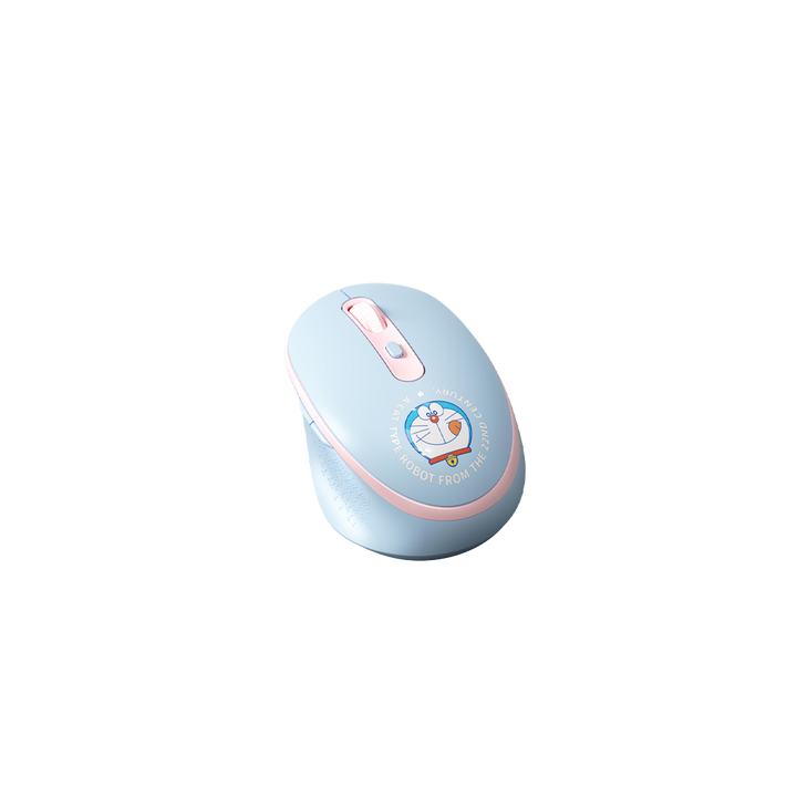 เม้าส์ ไร้สาย โดเรม่อน สีฟ้า ทำงาน เล่นเกม Rock Doraemon พกพาง่าย