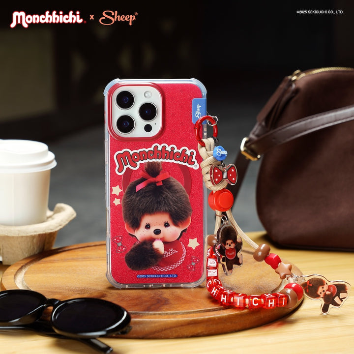 เคสไอโฟน ม่อนชิชิ สีแดง monchhichi iphone magsafe มีแม่เหล็ก ลายน่ารัก กันกระแทก