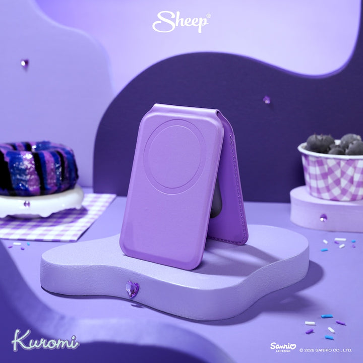 ที่แปะมือถือ กาง ตั้งได้ kuromi สีม่วง ลิขสิทธิ์แท้ sanrio phone wallet stand คุโรมิ accessories magsafe ซานริโอ้