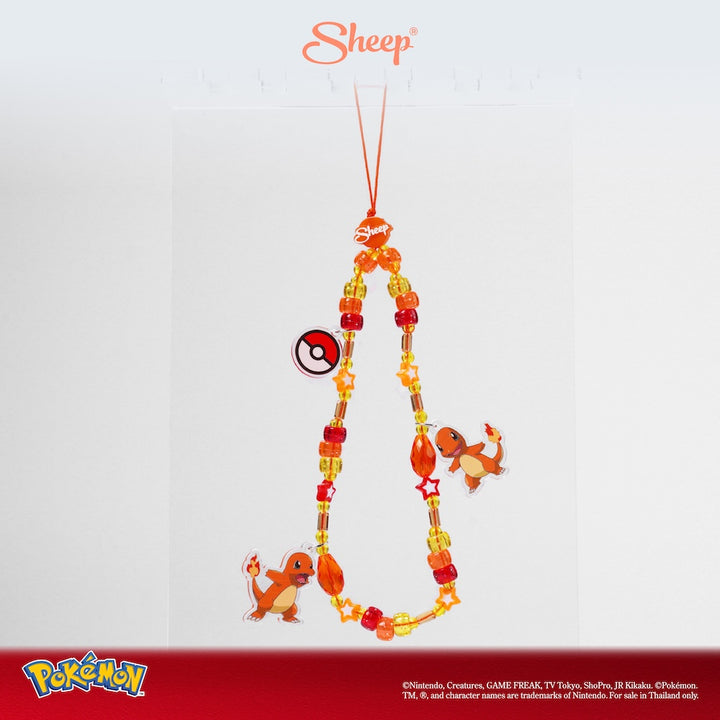 Phone Charm Pokémon โปเกมอน ลิขสิทธิ์แท้ Charmander ฮิโตคาเงะ Poké Ball โปเกบอล สายห้อย มือถือ น่ารัก สี ส้ม