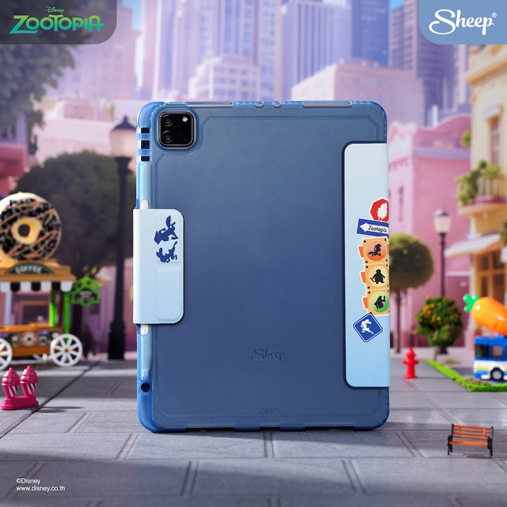 zootopia เคสไอแพด ซูโทเปีย ipad case สีฟ้า ลิขสิทธิ์แท้ ดิสนีย์ พับแนวตั้งได้