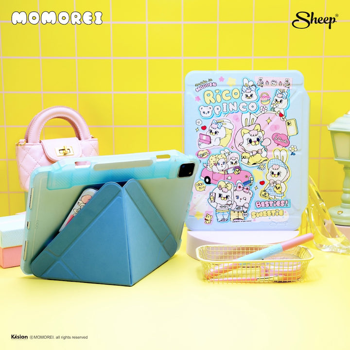เคสไอแพด กันงอ momorei สีพาสเทล ipad case air ริโค่ กระต่าย แถมปากกา