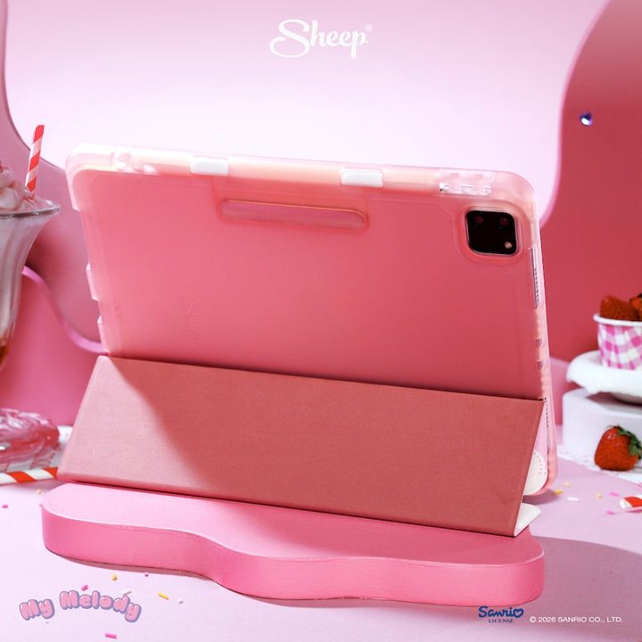 เคสไอแพด มายเมโลดี้ my melody ipad case กันกระแทก น้ำหนักเบา ลิขสิทธิ์แท้ sanrio ซานริโอ้ สีชมพู ขาว ตั้งได้ พกง่าย