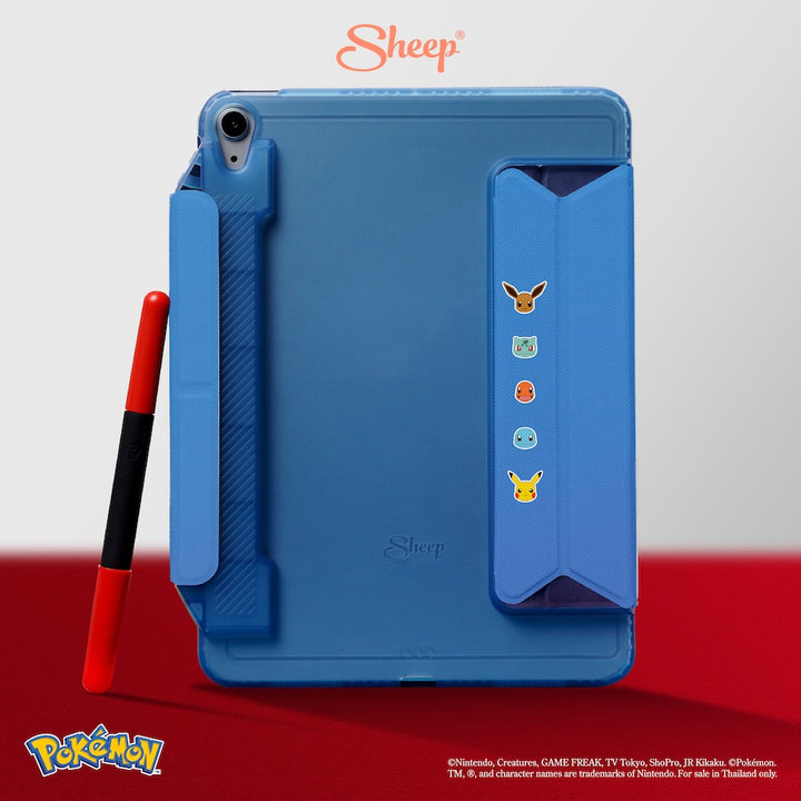 ลิขสิทธิ์แท้ Pikachu iPad Case เคส ไอแพด Pokémon กันงอ  โปเกมอน พิคาชู Pokedex สี น้ำเงิน น่ารัก ปลอกปากกา