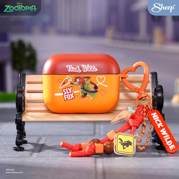 nick wilde zootopia airpods case เคสแอร์พอด จิ้งจอก นิค ซูโทเปีย สีส้ม ลายน่ารัก แถม พวงกุญแจ