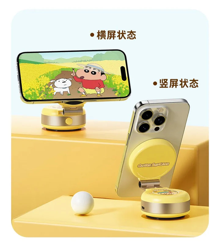 phone stand ชินจัง ดีไซน์น่ารัก สติกเกอร์สูญญากาศในชุด พร้อมสายชาร์จ Type-C