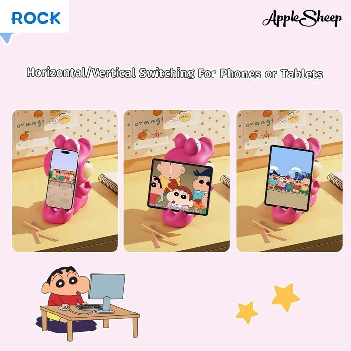 phone stand กระปุกออมสิน ชินจัง rock shinchan piggy bank ที่ตั้งมือถือ สีชมพู ช็อคโกบี