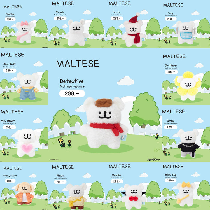 พวงกุญแจตุ๊กตาแต่งตัวได้ Maltese ลิขสิทธิ์แท้ พร้อมส่ง Maltese Keychain