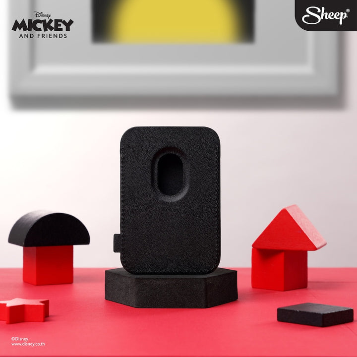 black card holder ที่ใส่บัตร มิคกี้เมาส์ สีดำ mickey mouse magnetic wallet disney