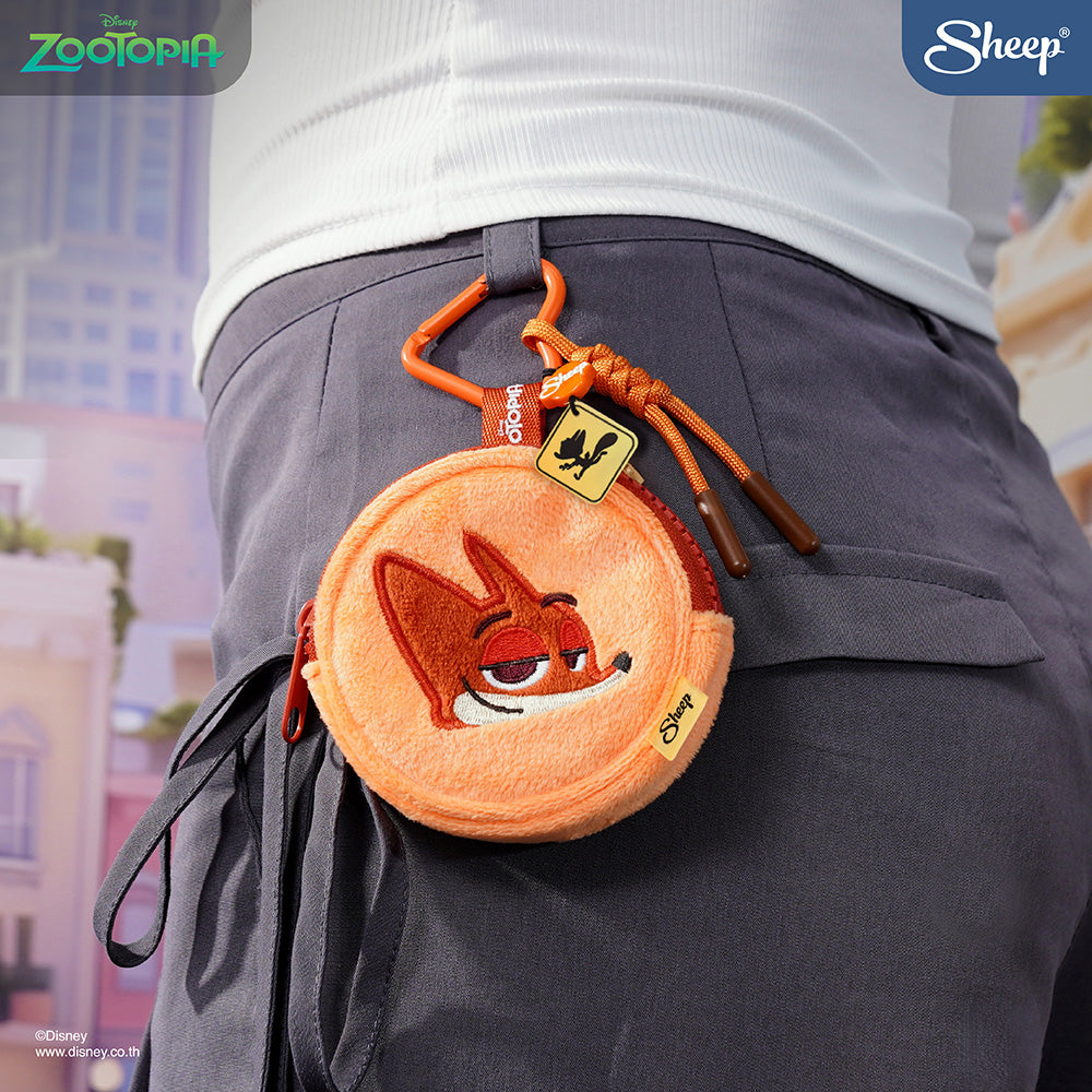 mini gadget bag zootopia พวงกุญแจกระเป๋า nick wilde จิ้งจอก นิค ซูโทเปีย สีส้ม มีตะขอห้อย