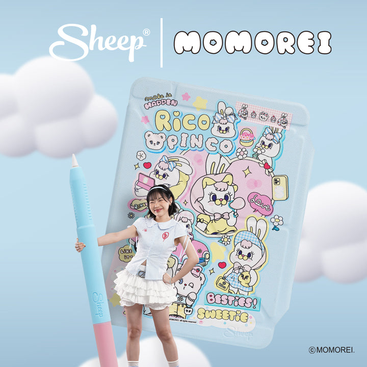 เคสไอแพด สีพาสเทล กันงอ momorei ipad case  ริโค่ กระต่าย แถมปากกา