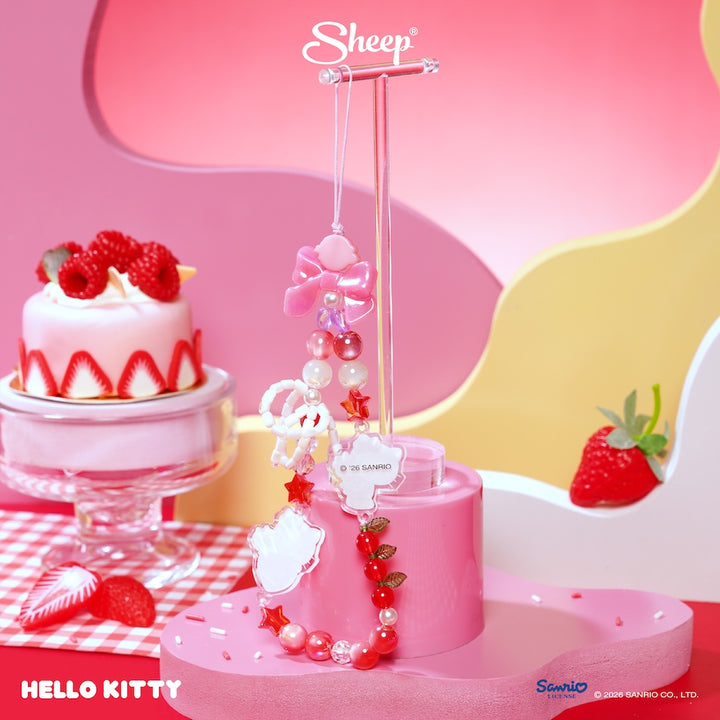 phone charm คิตตี้ สายห้อยมือถือ ลูกปัด hello kitty สีแดง ชมพู ใช้คู่เคส sanrio sheep accessories ซานริโอ้ ลิขสิทธิ์แท้ ของแท