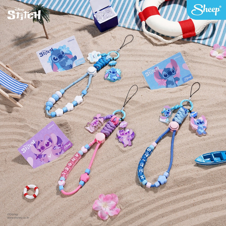 กล่องสุ่ม stitch blind box charm สติทช์ สายห้อยมือถือ แบบเชือก สีฟ้า สีชมพู disney angel