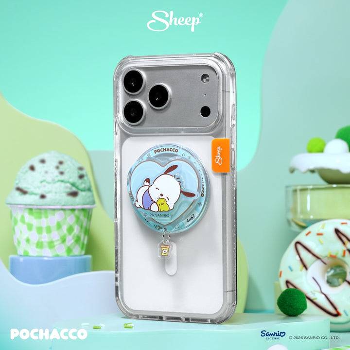 ที่แปะมือถือ pochacco magsafe phone accessories ใช้คู่เคส sanrio สีเขียว โปเชโกะ ลิขสิทธิ์แท้ หมุน ได้ sheep griptok