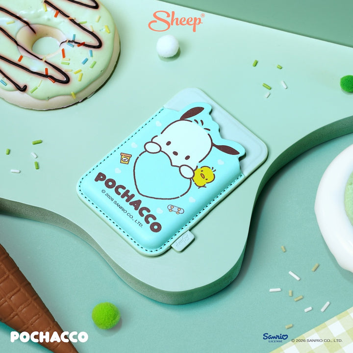 pochacco magsafe wallet sheep phone accessories โปเชโกะ สีเขียว ใช้คู่เคส sanrio ที่ใส่บัตร แปะมือถือ card holder