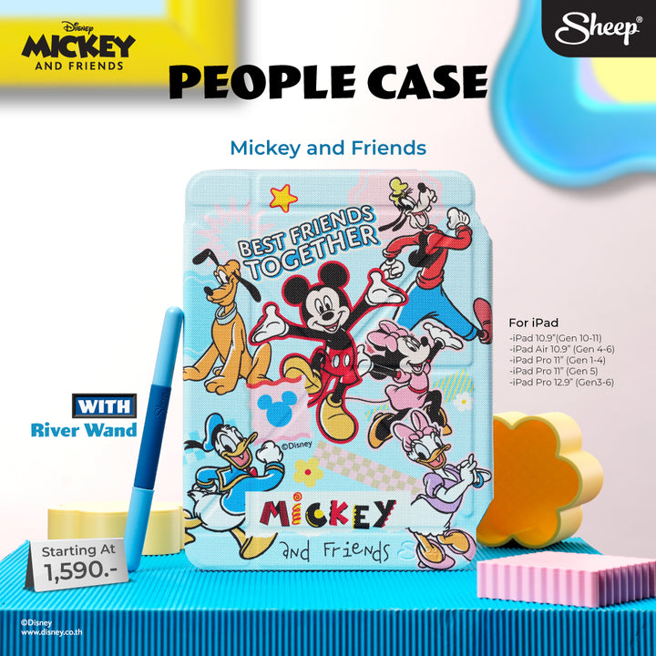 เคสไอแพด มิคกี้ เมาส์ ipad case mickey mouse and friends สีฟ้า blue