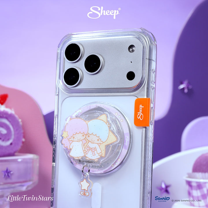 ที่แปะมือถือ little twin stars magsafe หมุน ได้ สีม่วง ใช้คู่เคส sanrio ลิขสิทธิ์แท้ phone griptok accessories