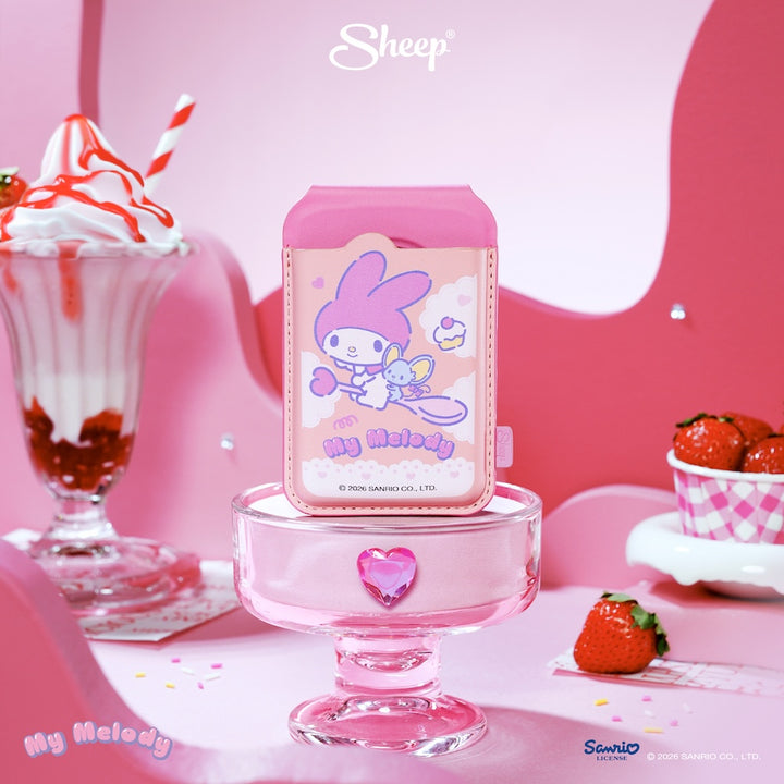 เคสใส่บัตร ตั้งได้ my melody มายเมโลดี้ สีชมพู phone wallet stand magsafe accessories ลิขสิทธิ์แท้ ใช้คู่เคส sanrio ซานริโอ้