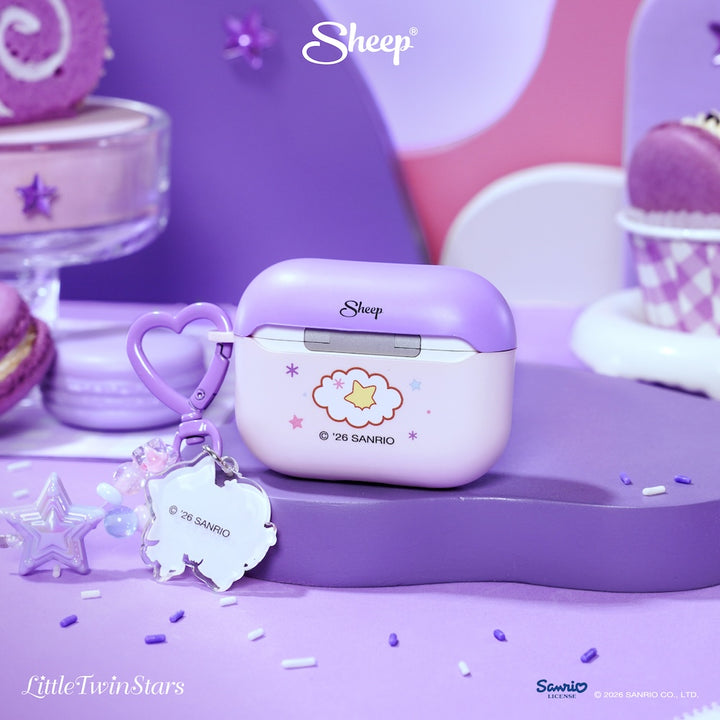 airpods case little twin stars เคสแอร์พอด 4 pro 3 สีม่วง ชมพู ลิขสิทธิ์แท้ sanrio ซานริโอ้ พร้อมส่ง แถม พวงกุญแจ keyring
