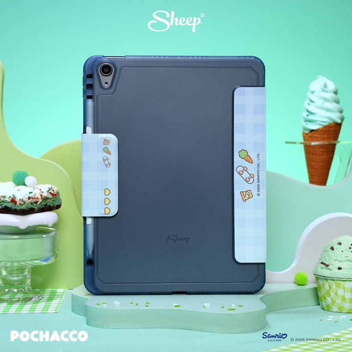 เคสไอแพด pochacco สีเขียว ฟ้า ipad case โปเชโกะ ซานริโอ้ ลิขสิทธิ์แท้ sanrio กันกระแทก น้ำหนักเบา พกง่าย สายจด วาด