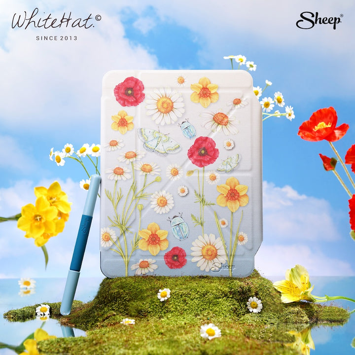 applesheep เคสไอแพด ลายดอกไม้ whitehat แถมปลอกปากกา iPad case