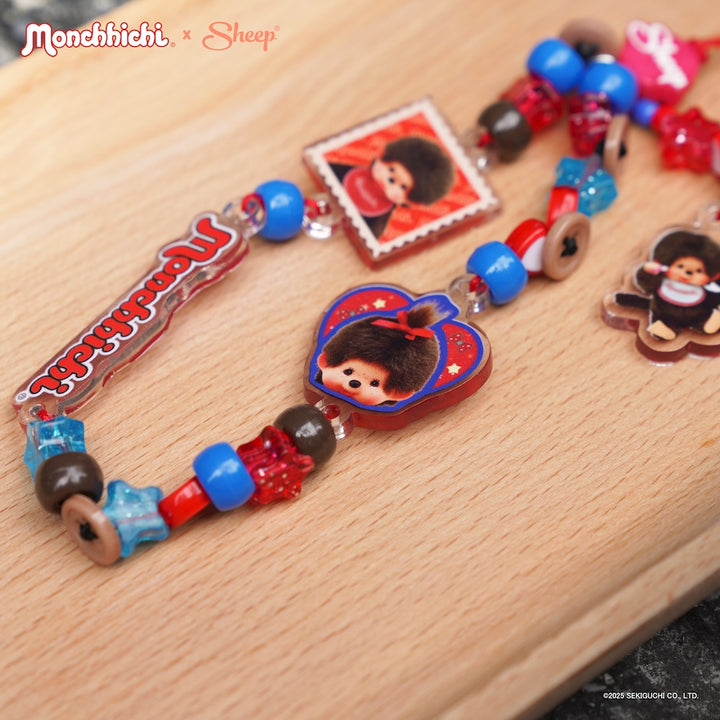 ม่อนชิชิ charm ใช้คู่เคส monchhichi สายห้อยมือถือ สีแดง น้ำเงิน น้ำตาล ลายน่ารัก