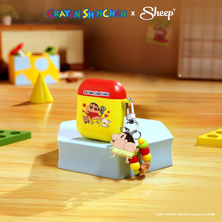 Crayon Shinchan เคสแอร์พอด ชินจัง หมูบูริบูริซาเอมอน ชิโร่ ฮิมาวาริ ลิขสิทธิ์แท้ สีเหลือง สีแดง case airpods พวงกุญแจ keyring