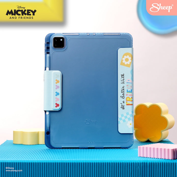เคสไอแพด มิคกี้ เมาส์ สีฟ้า พับแนวตั้งได้ น้ำหนักเบา iPad case mickey mouse