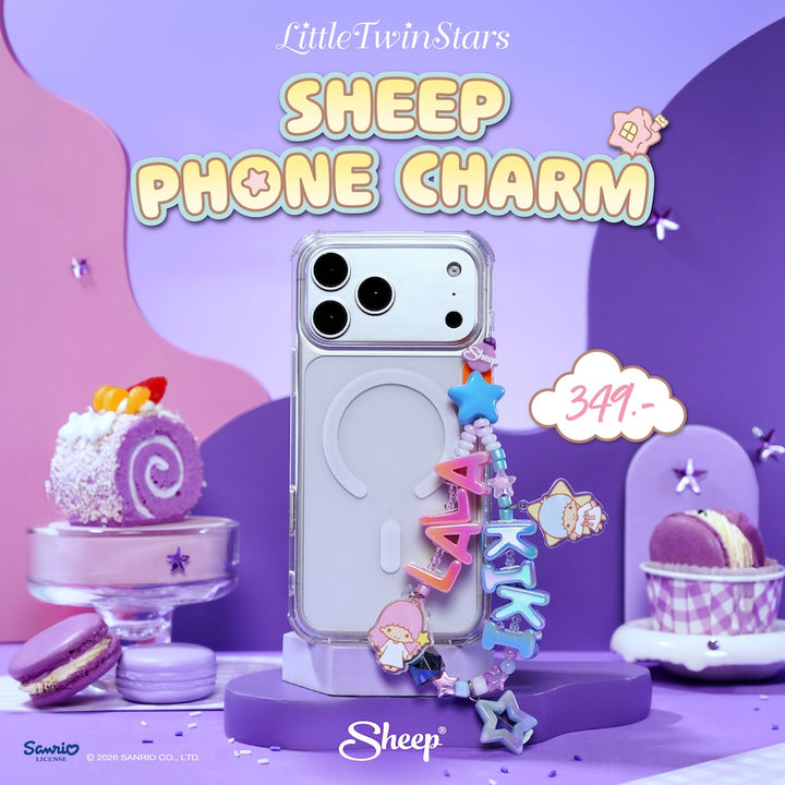 สายห้อยมือถือ little twin stars สีม่วง phone charm ลิตเติ้ลทวินสตาร์ ใช้คู่เคส sanrio ลิขสิทธิ์แท้ accessories ซานริโอ้