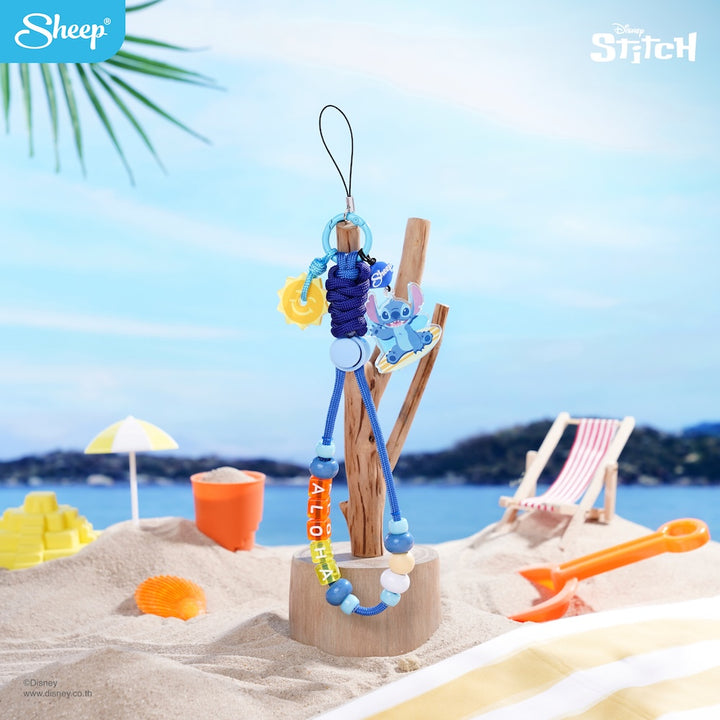 กล่องสุ่ม สายห้อยมือถือ แบบเชือก blind box stitch disney สติทช์ charm สีน้ำเงิน