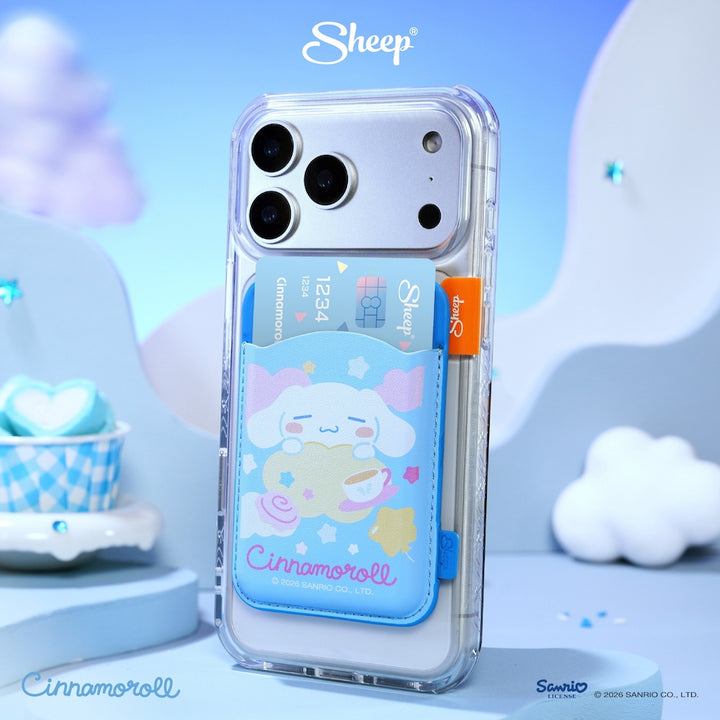 เคสใส่บัตร cinnamoroll ซินนามอนโรล สีฟ้า น้ำเงิน phone wallet magsafe accessories ลิขสิทธิ์แท้ ใช้คู่เคส sanrio ซานริโอ้