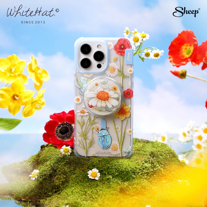Whitehat เคสใช้กับเครื่องขาว ดอกไม้ iPhone Magsafe Flower Daisy Griptok