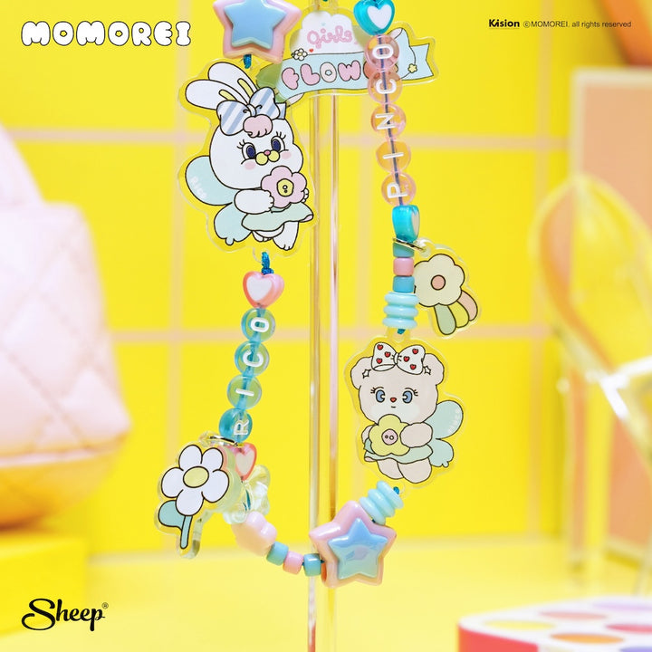 สายห้อยโทรศัพท์ momorei ชมพู พาสเทล accessories แต่งเคส สีพาสเทล สายแข็งแรง