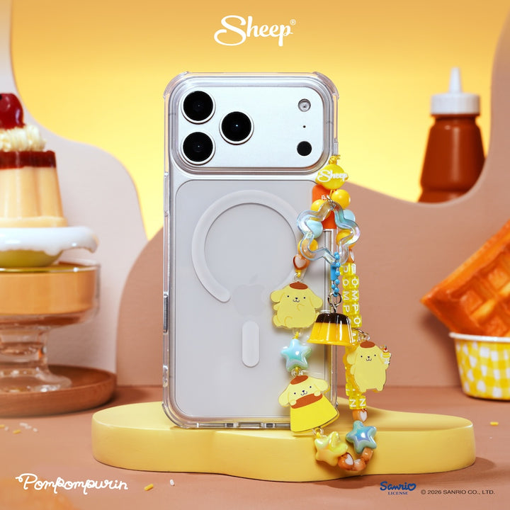 สายห้อยมือถือ pompompurin สีเหลือง ฟ้า phone charm ปอมปอมปุริน ใช้คู่เคส sanrio ลิขสิทธิ์แท้ accessories ซานริโอ้